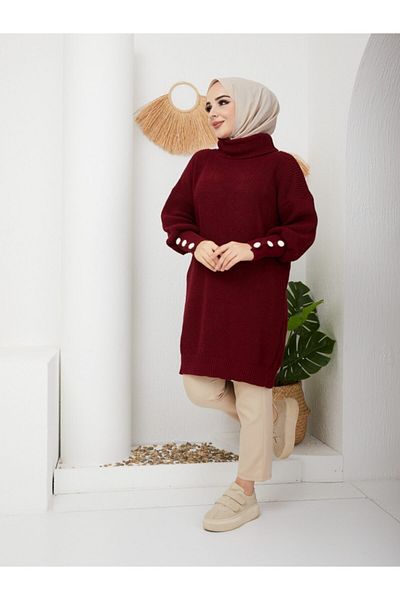 Pamuk Butik Pulover de damă cu gât tricotat