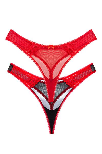 Perita.Life Women's 2-Piece New Year - New Year Fancy Lace Red String