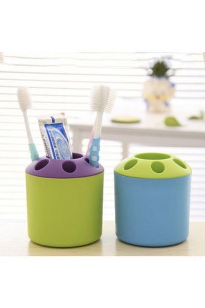renkli çiçekler 2 Toothbrush Paste Box and Pen Holder