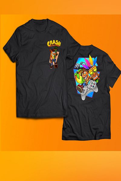 remonz Μπλουζάκι Crash Bandicoot με στάμπα 100% βαμβακερό μπλουζάκι μεγάλου μεγέθους