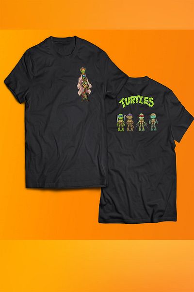 remonz Μπλουζάκι Ninja Turtles με στάμπα 100% βαμβακερό μπλουζάκι μεγάλου μεγέθους