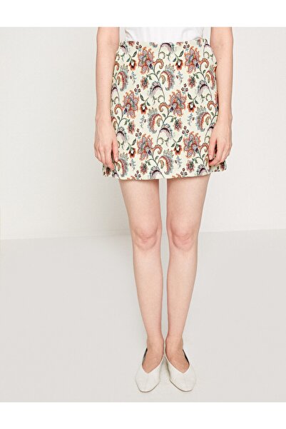 Koton Women's Ecru Patterned Skirt 8YAK72758RW