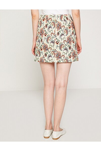 Koton Women's Ecru Patterned Skirt 8YAK72758RW