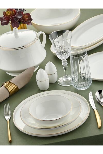 Royal London 12 Kişilik Çeyiz Bolivia Gold 60 Parça Yemek Takımı