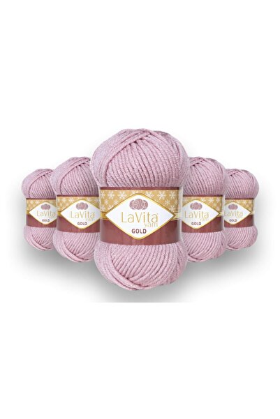 LaVita Yarn Χρυσό πακέτο 5 τεμαχίων Χοντρό χειμωνιάτικο νήμα πλεξίματος χειροποίητο Taka Yarn (4134-πούδρα)