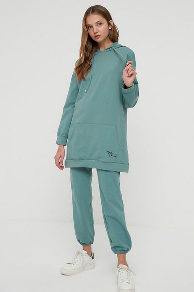 Trendyol Modest Sweatsuit-Set - Grün - Regular Fit