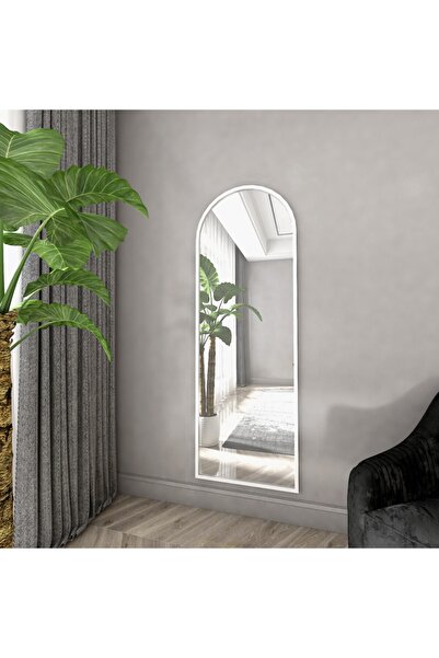 Genel Markalar Beyaz Oval Çerçeveli Ayaklı Boy Aynası