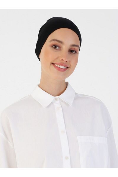 Ecardin Black Big Size Lycra Free Bonnet - St 211