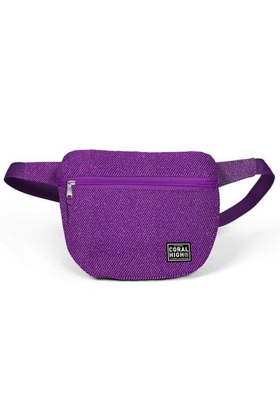 Coral High Purple Glitter Waist Bag