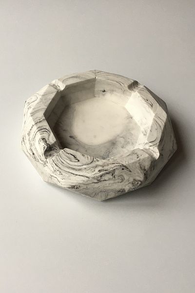 sin istanbul Octagonal Concrete Ash Tray Marble Pattern Ashtray