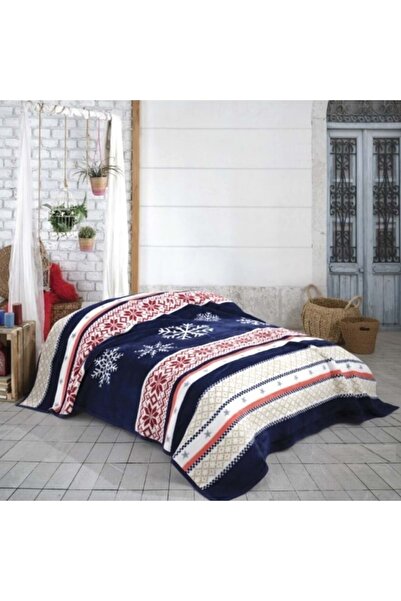 SESLİ HOME Sesli Lüks Peluş Kalın Isıtan Akrilik Çift Kişilik Battaniye