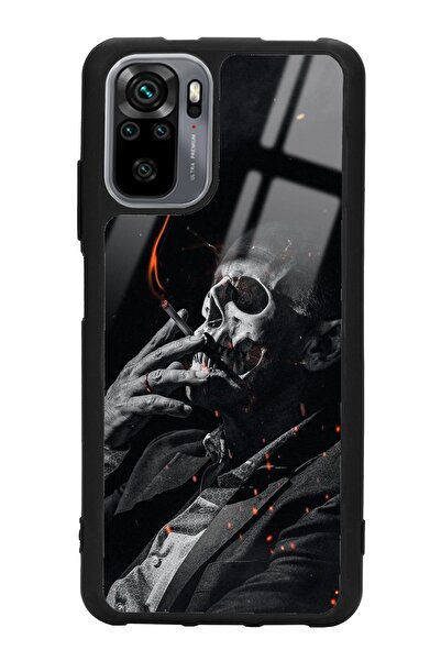 Spoyi Xiaomi Redmi Note 10 - 10s Smoke Skull Tasarımlı Glossy Telefon Kılıfı