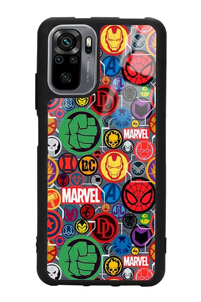 Spoyi حافظة هاتف لامعة بتصميم وجه مارفل لهاتف Xiaomi Redmi Note 10 - 10s