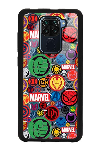 Spoyi Xiaomi Redmi Note 9 Marvel Face Tasarımlı Glossy Telefon Kılıfı