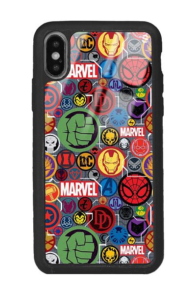 Spoyi حافظة هاتف آيفون X - Xs Marvel Face Design لامعة