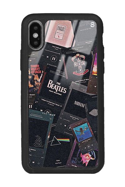 Spoyi حافظة هاتف لامعة بتصميم موسيقى ريترو متوافقة مع هاتف Iphone X - Xs