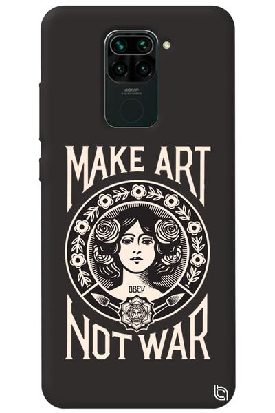 WANNA PROTECT Xiaomi Redmi Note 9 Black Color Make Art Velvet Patterned Silic...