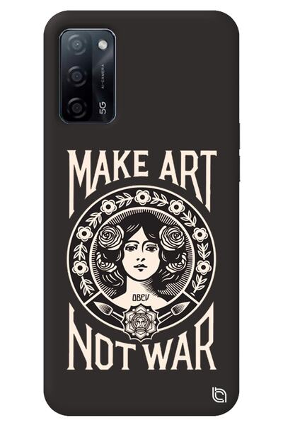 WANNA PROTECT Oppo A52 Black Color Make Art Inside Velvet Patterned Silicone ...
