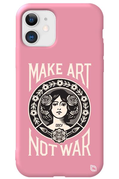 WANNA PROTECT iPhone 11 Pink Color Make Art Inside Velvet Patterned Silicone ...