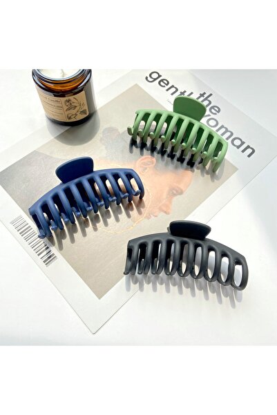 Monalisa Siyah – Mavi - Yeşil 3’lü Büyük Boy Kaydırmaz Mandal Toka Seti