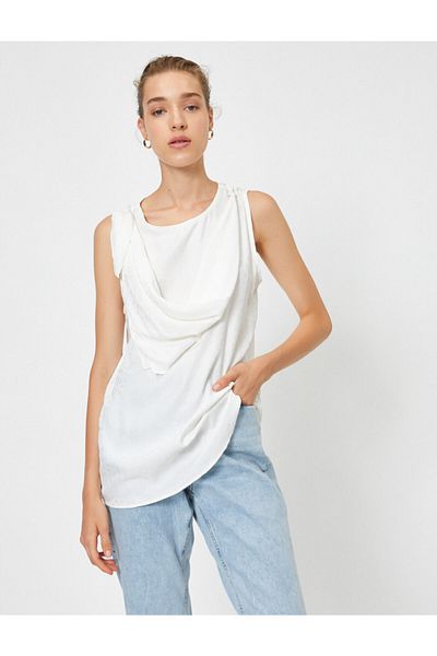 Koton Μπλούζα Drape Detailed Crew Neck