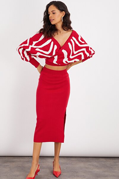 Cool & Sexy Two-Piece Set - Red - Fitted