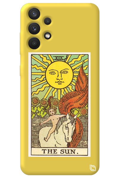 WANNA PROTECT Samsung A32 Yellow Color the Sun Inside Velvet Patterned Silico...