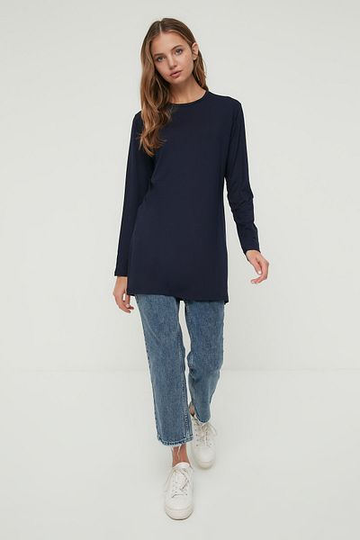 Trendyol Modest Tuniken - Dunkelblau - Regular Fit