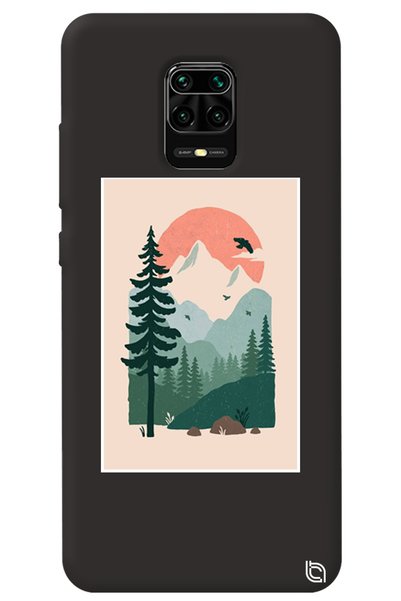 WANNA PROTECT Xiaomi Redmi Note 9s Black Color Wild Oak Silicone Phone Case w...