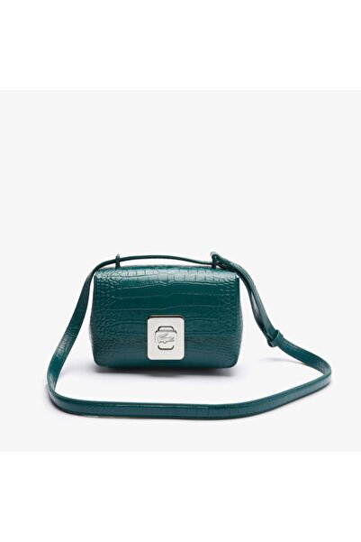 Lacoste حقيبة أميليا الموسمية النسائية الجلدية الخضراء