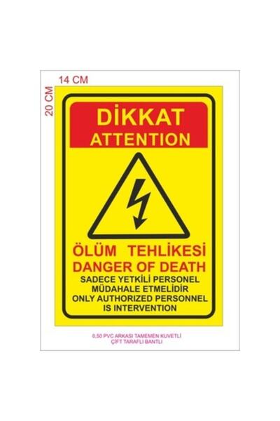 Zebra Dikkat Ölüm Tehlikesi 14cm*20cm Pvc 10 Adet Fiyatı 10 Lü