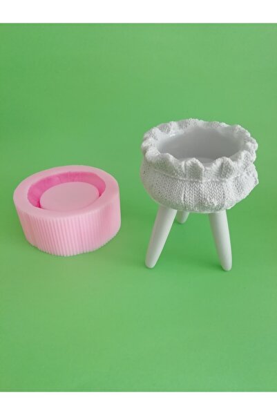 AnkaHobiMarket Ayaklı Büyük Örme Saksı Silikon Kalıp