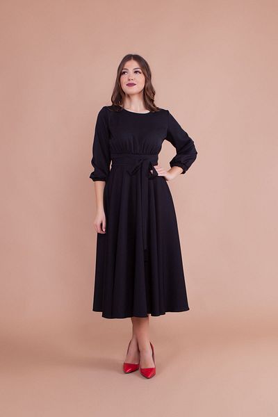 Bidoluelbise Rochie de damă neagră lungime midi