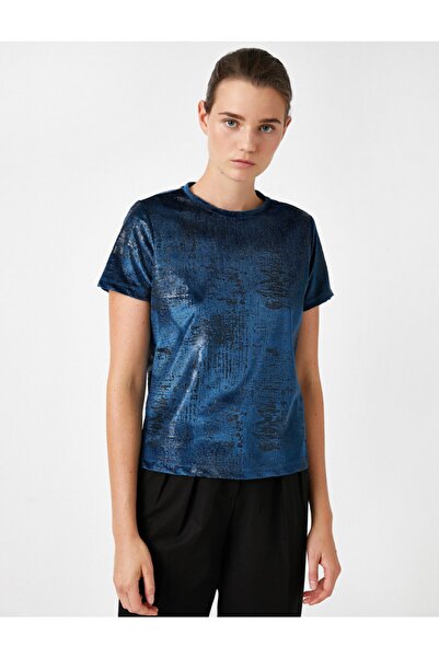 Koton Κοντομάνικο σουέντ μπλουζάκι