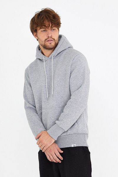AMAZING CRASH Γκρι Unisex Βασικό φούτερ με κουκούλα και τσέπη καγκουρό