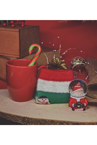 GreenSeeHediye Yılbaşı Temalı Çorap & Noel Baba Kar Küresi& Kırmızı Kupa & Ba...