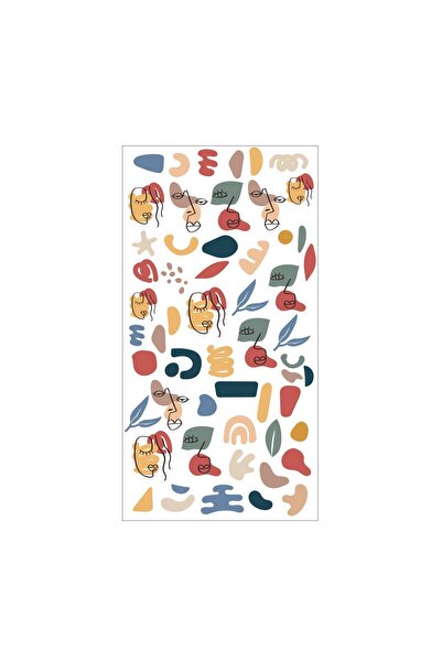 Flash Tattoos® Renkli Pablo Çizgi Yüz Silüetler Modern Tırnak Çıkartmaları-tırnak Dövmesi