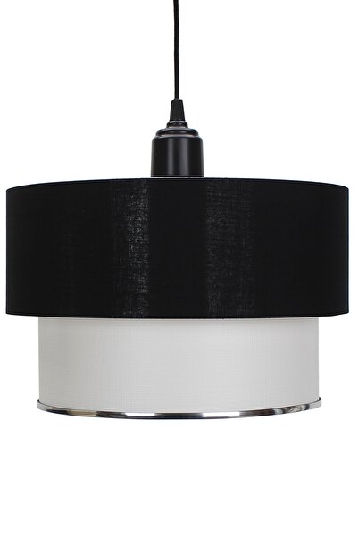 Vivido Abajur Siyah Gümüş Varaklı Deko Tekli Sarkıt Avize