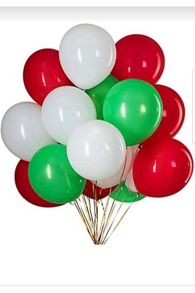 Kalisan 30 White Red Green Balloons New Year