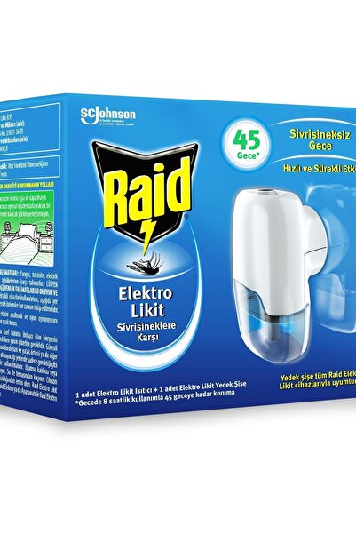 Raid Elekro Likit Cihaz Ve 1 Yedek 45 Gece Sivrisinek