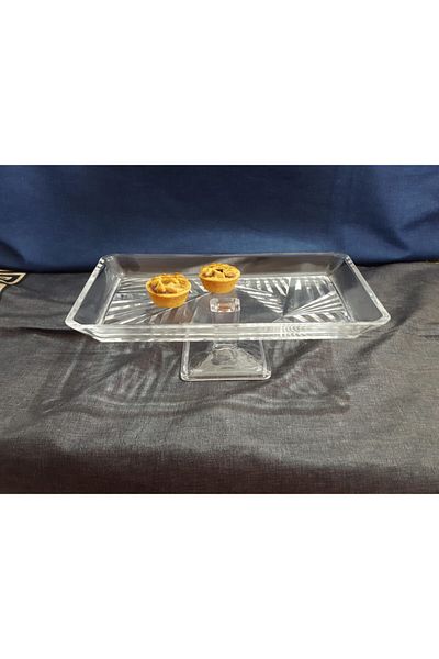 Paşabahçe Madlen Footed Rectangular Serving Plate