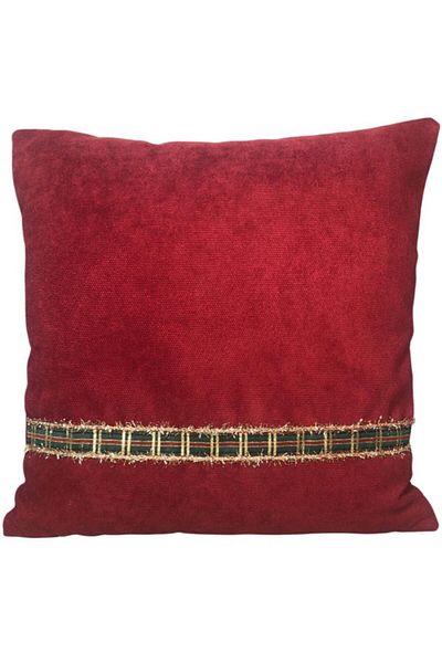 Alacastore New Year Christmas Themed Striped Red Throw Pillow Case