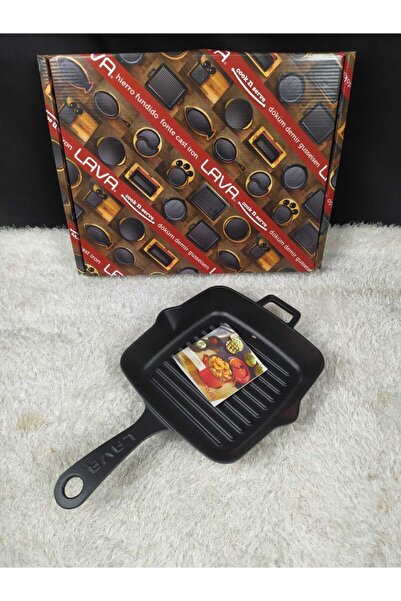 Lava مقلاة بمقبض واحد من الحديد الزهر مقاس 20 × 20