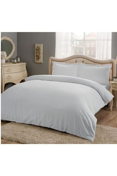 Taç Σετ Παπλωματοθήκη Διπλό Σατέν Basic Grey