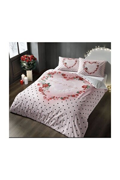 Taç Cotton Glow Shining Double Duvet Cover Set Lover Pink