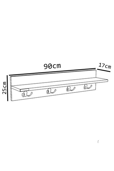 Remaks Rose Duvar Askısı Vestiyer Portmanto - Meşe / Beyaz