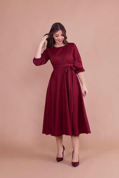 Bidoluelbise Rochie de damă bordeaux lungime midi
