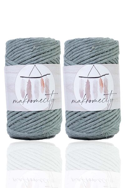 Makromecity Premium Tearable Macrame Floss 3mm Single Twist Makrame Tearable Hobby Floss Σετ 2 2 τεμαχίων Πράσινο Καγκλά