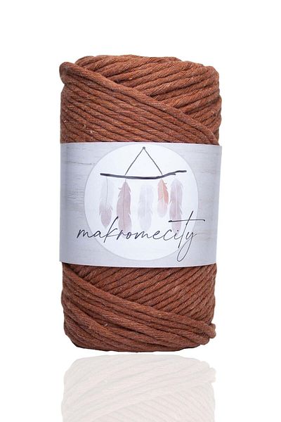 Makromecity Premium Τερεβινθίνη Μακραμέ 3mm Μοναδική Στροφή Μακραμέ Σχοινί Χόμπι Σετ 2 Τεμάχια Κεραμιδί