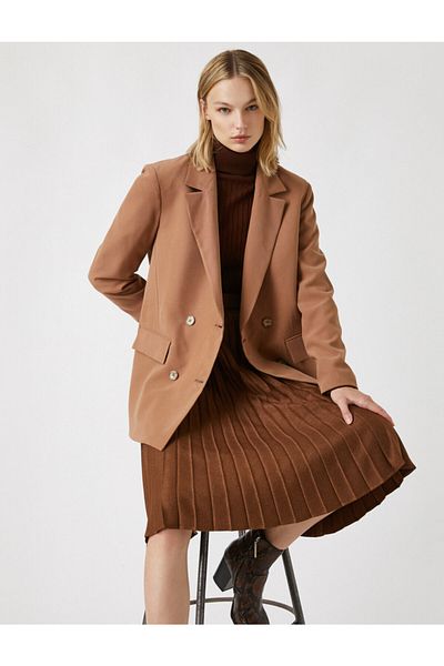 Koton Jachetă blazer cu guler stratificat, cu nasturi